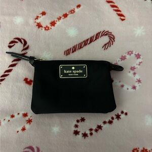 Kate Spade Black Wristlet with Gold Accents